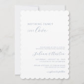 Dusty Blue Handscript Nichts Extravagant nur Liebe Einladung (Vorderseite)