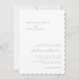Dusty Blue Handscript Nichts Extravagant nur Liebe Einladung