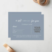 Dusty Blue Handwriting Geschenk mit Logo Mitteilungskarte (Vorderseite/Rückseite Beispiel)