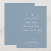 Dusty Blue Handwriting Script Custom Brautparty Einladung (Vorne/Hinten)
