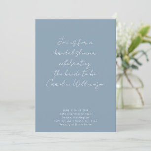 Dusty Blue Handwriting Script Custom Brautparty Einladung