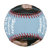 Dusty Blue Happy Geburtstag Bester Vater FotoColla Baseball (Rückseite)