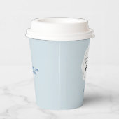 Dusty Blue & Heart Business Logo Pappbecher (Rechts)