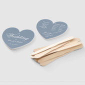 Dusty Blue Heart Elegantes Script Wedding Program Fächer (Non-assembled)