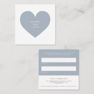Dusty Blue Heart Minimalistisch Teilen Sie die Lie Empfehlungskarte