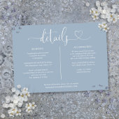 Dusty Blue Heart Script Details Card Einladung
