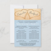 Dusty Blue Hearts in Sand Beach Wedding Program (Rückseite)