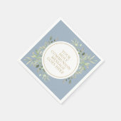 Dusty Blue Heilige Kommunion Grüne Wasserfarbe Serviette (Ecke)