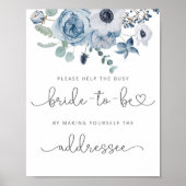 Dusty blue helfen der geschäftigen Braut Adresse u Poster (Vorne)