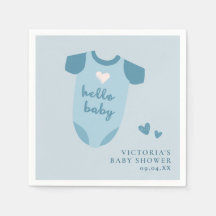 Dusty Blue Hello Baby Baby Script Baby Dusche