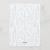 Dusty Blue Hello Baby Wildflower Invitation Einladung (Rückseite)