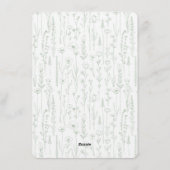 Dusty Blue Hello Baby Wildflower Invitation Einladung (Rückseite)