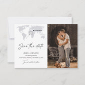 Dusty Blue Hochzeit in Urlaubsort Save the Date (Vorderseite)