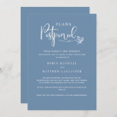 Dusty Blue, Hochzeitserklärung Einladung (Vorne/Hinten)