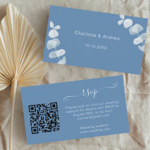 Dusty Blue Hochzeitungs-Antwort-Website QR-Code UA