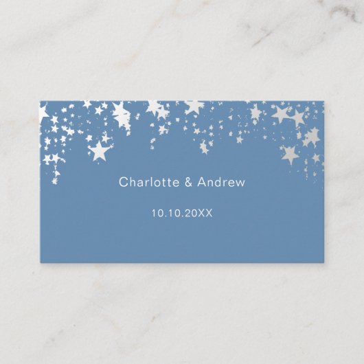 Dusty Blue Hochzeitungs-Antwort-Website QR-Code UA Begleitkarte (Vorderseite)