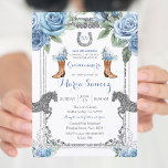Dusty Blue Horse Charra Mis XV Anos Birthday Einladung<br><div class="desc">Dusty Blue Horse Charra Mis XV Anos Birthday Einladung</div>