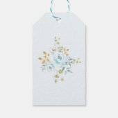 Dusty Blue Hot Air Ballon Floral Baby Dusche Geschenkanhänger (Rückseite)