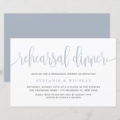 Dusty Blue Hübsch Calligraphy Probe Dinner (Vorne/Hinten)