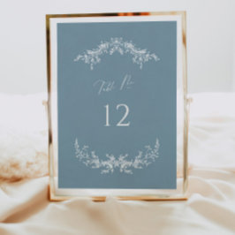 Dusty Blue Hütte Wedding Tischnummer Card-Zeichen