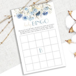 DUSTY Blue Hydrangea Baby Dusche Bingo Game Card