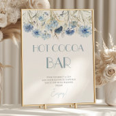 DUSTY Blue Hydrangea Babydusche Hot Cocoa Bar Poster