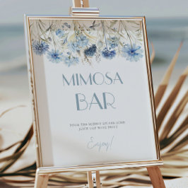 DUSTY Blue Hydrangea Babydusche Mimosa Bar Poster