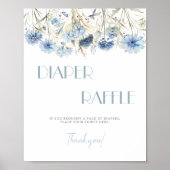 DUSTY Blue Hydrangea Babydusche Windelwanne Poster (Vorne)