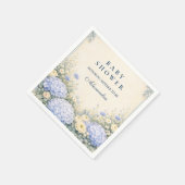 Dusty Blue Hydrangea Baroque Floral Baby Shower Serviette (Ecke)