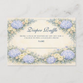 Dusty Blue Hydrangea Baroque Floral Diapper Raffle Begleitkarte (Vorderseite)