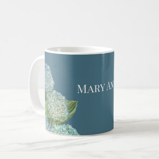 Dusty Blue Hydrangea Bouquet Kaffeetasse (Vorderseite Links)