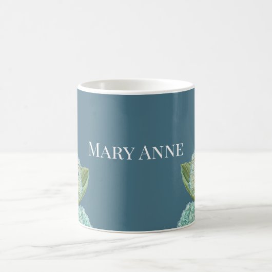 Dusty Blue Hydrangea Bouquet Kaffeetasse (Mittel)