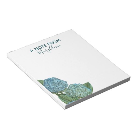 Dusty Blue Hydrangea Bouquet Notizblock (angewinkelt)