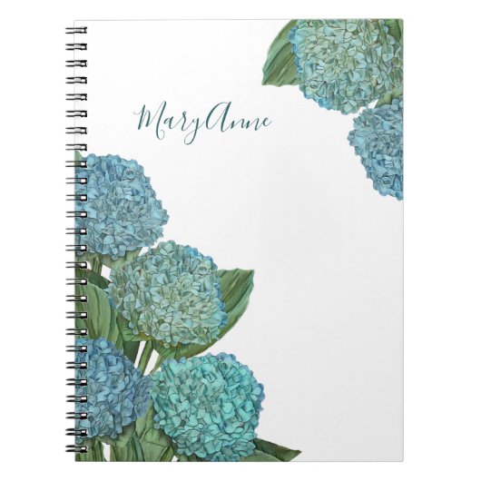 Dusty Blue Hydrangea Bouquet Notizblock (Vorderseite)