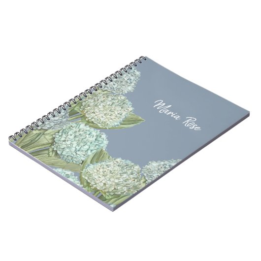 Dusty Blue Hydrangea Bouquet Notizblock (Linke Seite)