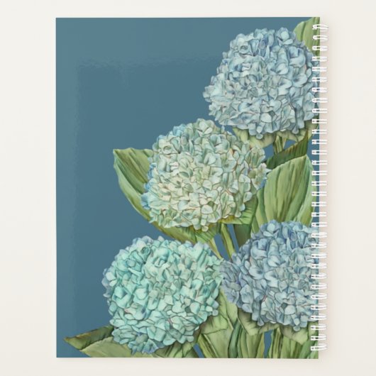 Dusty Blue Hydrangea Bouquet Planer (Rückseite)