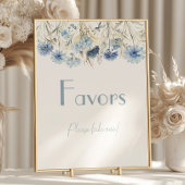 DUSTY Blue Hydrangea Elegant Baby Shower Favoriten Poster