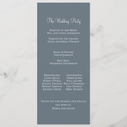 Dusty Blue Hydrangea Elegante Florenz Programm (Rückseite)