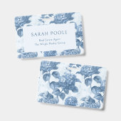 Dusty Blue Hydrangea Elegante Real Anwesen Agent Ausweis (Vorder- & Rückseite)