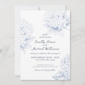 Dusty Blue Hydrangea Floral Wedding Einladung (Vorderseite)