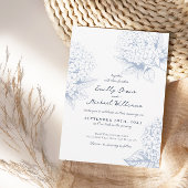 Dusty Blue Hydrangea Floral Wedding Einladung