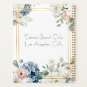 Dusty Blue Hydrangea Floral Wedding Planner Planer (Rückseite)
