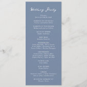 Dusty Blue Hydrangea Floral Wedding Programm (Rückseite)