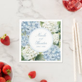 Dusty Blue Hydrangea Floral Wedding Serviette (Beispiel)
