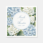 Dusty Blue Hydrangea Floral Wedding Serviette (Vorderseite)