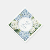 Dusty Blue Hydrangea Floral Wedding Serviette (Ecke)