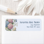 Dusty Blue Hydrangea Flowers Return Address (Insitu)