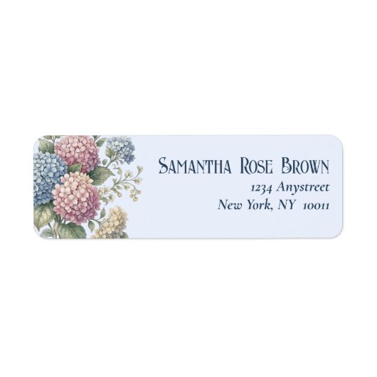 Dusty Blue Hydrangea Flowers Return Address (Vorne)