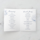 Dusty Blue Hydrangea Folded Wedding Programm (Innenseite)