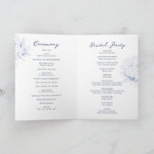Dusty Blue Hydrangea Folded Wedding Programm (Innenseite)